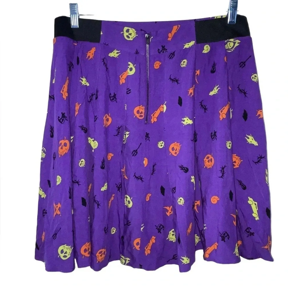 Disney Villains Torrid Halloween Women’s Mini Skater Skirt Challis Purple Size 0 - Picture 3 of 8